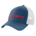 CARHARTT MESH-BACK LOGO GRAPHIC CAP- DEEP OCEAN