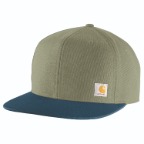 CARHARTT FIRM DUCK FLAT BRIM HAT- DUSTY OLIVE