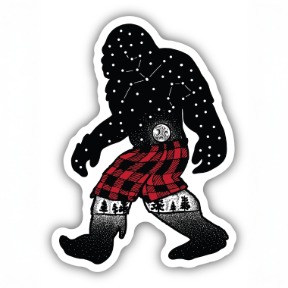 SASQUATCH BUFFALO CHECKERED STICKER