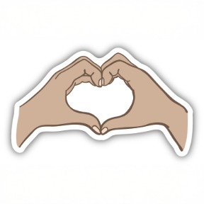 HEART HANDS STICKER