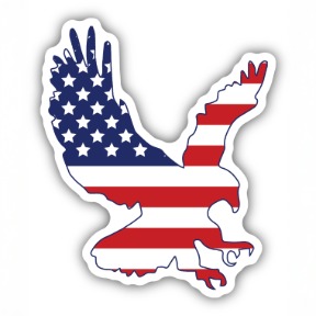 AMERICAN FLAG EAGLE STICKER