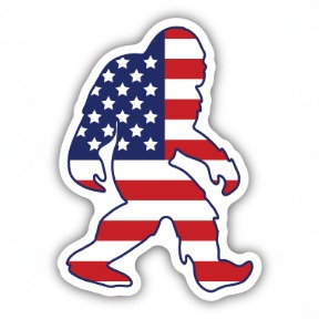 AMERICAN FLAG SASQUATCH STICKER
