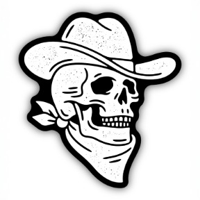 COWBOY SKULL STICKER