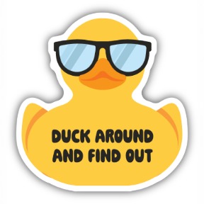 DUCK AROUND AND FIND OUT STICKER