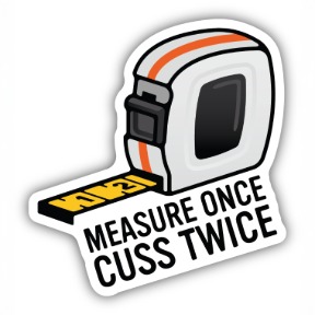 MEASURE ONCE CUSS TWICE STICKER