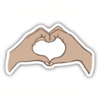 HEART HANDS STICKER