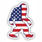 AMERICAN FLAG SASQUATCH STICKER