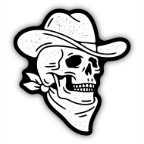 COWBOY SKULL STICKER