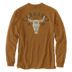 CARHARTT LOOSE FIT HEAVYWEIGHT LONG SLEEVE POCKET LONGHORN GRAPHIC T-SHIRT-