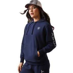 ARIAT WOMEN'S LOGO HOODIE- NAVY ECLIPSE