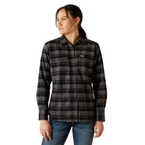 ARIAT WOMEN'S REBAR FLANNEL DURASTRETCH LONG SLEEVE BUTTON DOWN WORK SHIRT-