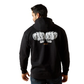 ARIAT REBAR WORKMAN BARE KNUCKLE HOODIE- BLACK