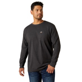 ARIAT REBAR COTTON STRONG STANDARD POCKET T-SHIRT- CHARCOAL HEATHER