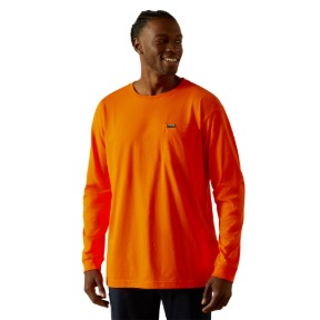 ARIAT REBAR COTTON STRONG STANDARD POCKET T-SHIRT- SAFETY ORANGE