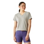 ARIAT WOMEN'S REBAR COTTON STRONG STANDARD V-NECK T-SHIRT- HEATHER GREY