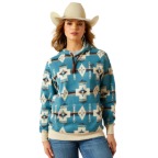 ARIAT WOMEN'S LOGO 2.0 HOODIE- AGAVE SOUTHWEST PRINT