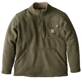 CARHARTT RELAXED FIT MIDWEIGHT QUARTER ZIP POCKET SWEATER FLEECE- DUSTY
