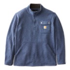 CARHARTT RELAXED FIT MIDWEIGHT QUARTER ZIP POCKET SWEATER FLEECE- FADED NAVY