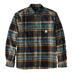 CARHARTT RUGGED FLEX MIDWEIGHT FLANNEL LONG SLEEVE PLAID SHIRT- BLACK