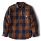 CARHARTT LOOSE FIT HEAVYWEIGHT FLANNEL LONG SLEEVE PLAID SHIRT- RED DUCK