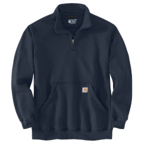 CARHARTT MID-WEIGHT QUARTER-ZIP MOCK-NECK SWEATSHIRT- NEW NAVY