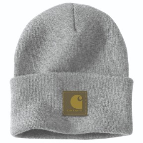 CARHARTT KNIT RUBBER PATCH BEANIE- HEATHER GRAY