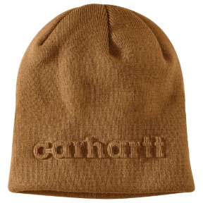 CARHARTT KNIT EMBOSSED BEANIE- CARHARTT BROWN