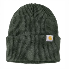 CARHARTT KNIT WAFFLE BEANIE- FORESTRY GREEN