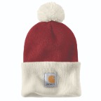CARHARTT KNIT POM CUFFED BEANIE- CRABAPPLE