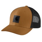 CARHARTT RUGGED FLEX MESH-BACK LOGO CAP- CARHARTT BROWN/BLACK
