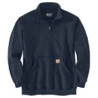 CARHARTT MID-WEIGHT QUARTER-ZIP MOCK-NECK SWEATSHIRT- NEW NAVY