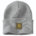 CARHARTT KNIT RUBBER PATCH BEANIE- HEATHER GRAY