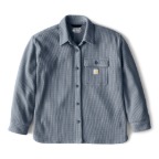 CARHARTT WOMEN'S OVERSIZED-FIT HEAVYWEIGHT WAFFLE KNIT SHIRT- FADED NAVY