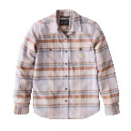 CARHARTT WOMEN'S TENCEL FIBER SERIES RELAXED FIT PLAID SHIRT- MICA