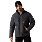 ARIAT REBAR STRETCH CANVAS WATER RESISTANT INSULATED JACKET- CHARCOAL
