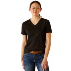 ARIAT WOMEN'S REBAR COTTON STRONG STANDARD V-NECK T-SHIRT- BLACK