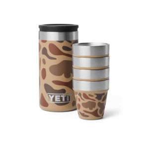 YETI 1.7 OZ STAINLESS STEEL PACKABLE SHOT GLASS SET WETLANDS CAMO