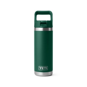 YETI RAMBLER 18 OZ BOTTLE WITH STRAW CAP FOREST GREEN
