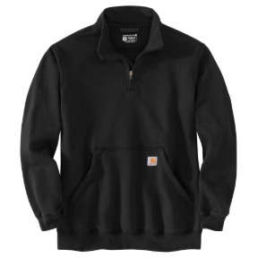 CARHARTT MID-WEIGHT QUARTER-ZIP MOCK-NECK SWEATSHIRT- BLACK