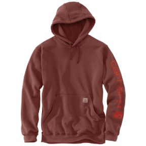CARHARTT GARMENT DYED FRENCH TERRY GRAPHIC SWEATSHIRT- DARK SPICE RED
