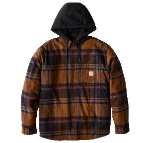 CARHARTT RUGGED FLEX FLEECE LINED HOODED SHIRT JAC- BLACK