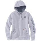 WOMEN'S RELAXED FIT MIDWEIGHT LOGO SLEEVE GRAPHIC SWEATSHIRT - MICA/WISTERIA