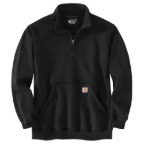 CARHARTT MID-WEIGHT QUARTER-ZIP MOCK-NECK SWEATSHIRT- BLACK
