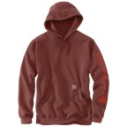 CARHARTT GARMENT DYED FRENCH TERRY GRAPHIC SWEATSHIRT- DARK SPICE RED