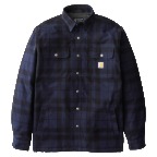 CARHARTT RELAXED FIT FLANNEL SHERPA LINED SHIRT JAC- NAVY