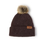 CARHARTT WOMEN'S WOLL BLEND POM-POM BEANIE- DARK SEPIA NEP
