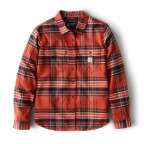 CARHARTT WOMEN'S TENCEL FIBER SERIES RELAXED FIT PLAID SHIRT- SPICE RED