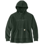 CARHARTT WOMEN'S FORCE OVERSIZED FIT FLEECE HOODED SWEATSHIRT- DUSTY OLIVE