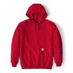 CARHARTT MIDWEIGHT HOODED LOGO SWEATSHIRT - INDUSTRY RED