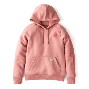 WOMEN'S RELAXED FIT MIDWEIGHT LOGO SLEEVE GRAPHIC SWEATSHIRT - ROSE TINT